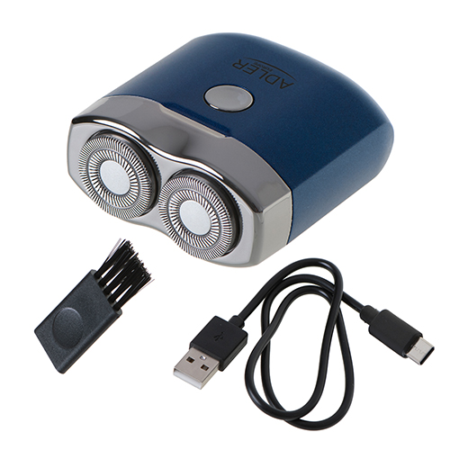 Cestovný holiaci strojček Adler - USB s 2 hlavami